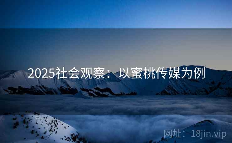2025社会观察：以蜜桃传媒为例