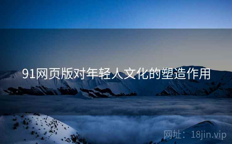 91网页版对年轻人文化的塑造作用