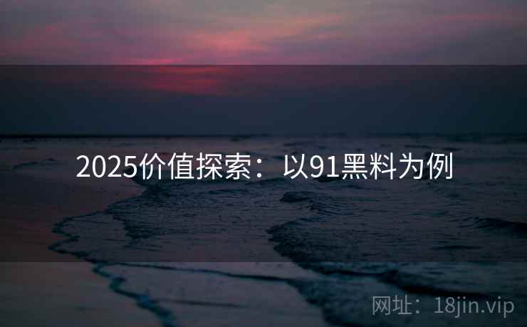 2025价值探索：以91黑料为例