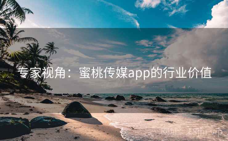 专家视角：蜜桃传媒app的行业价值